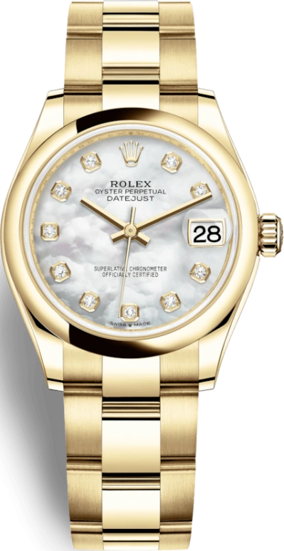 Rolex,Datejust 31 31mm,31mm,Yellow Gold,White,Automatic,Day,55hours,278248,278248-0015