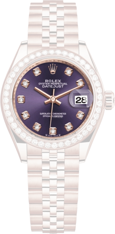 Rolex,Lady-Datejust 28mm,28mm,Rose Gold,Purple,Automatic,Day,55hours,279135RBR,279135RBR-0011
