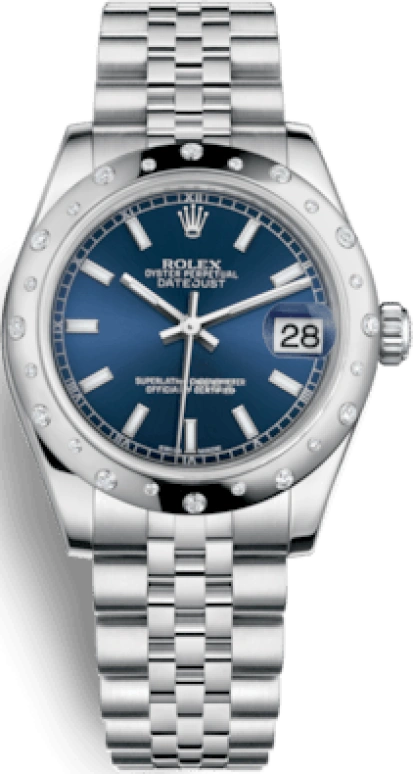Rolex,Datejust 31 31mm,31mm,White Gold,Stainless Steel,Blue,Automatic,Day,48hours,178344,178344-0046