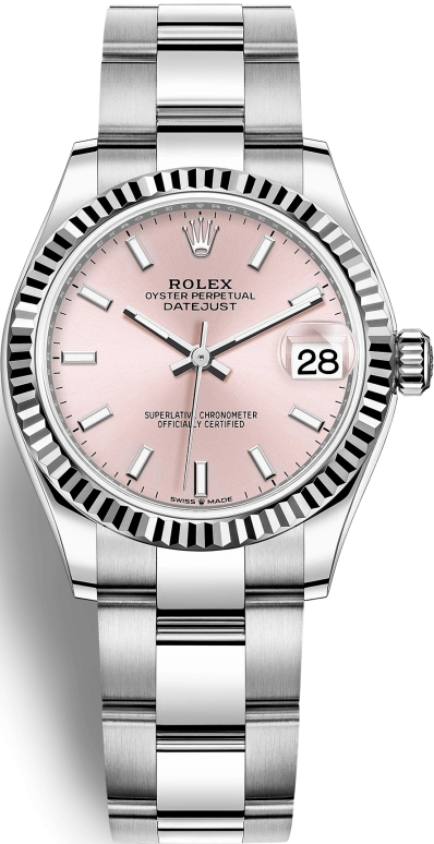 Rolex,Datejust 31 31mm,31mm,White Gold,Stainless Steel,Pink,Automatic,Day,55hours,278274,278274-0013