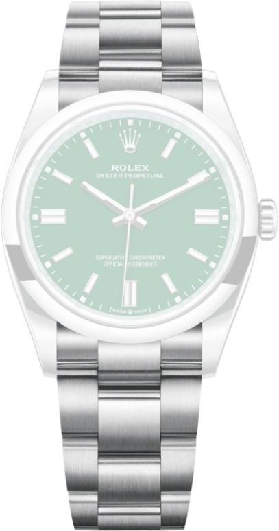 Rolex,Oyster Perpetual 36mm,36mm,Stainless Steel,Green,Automatic,70hours,In-house Caliber,126000,126000-0005