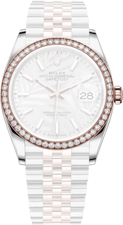 Rolex,Datejust 36 36mm,36mm,Oystersteel,Everose Gold,Silver,Automatic,Day,70hours,126281RBR,126281RBR-0019