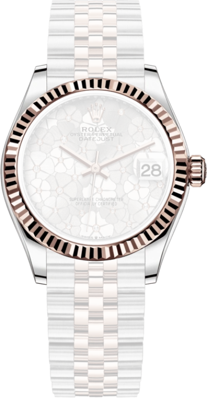 Rolex,Datejust 31 31mm,31mm,Rose Gold,Stainless Steel,Silver,Automatic,Day,55hours,278271,278271-0032