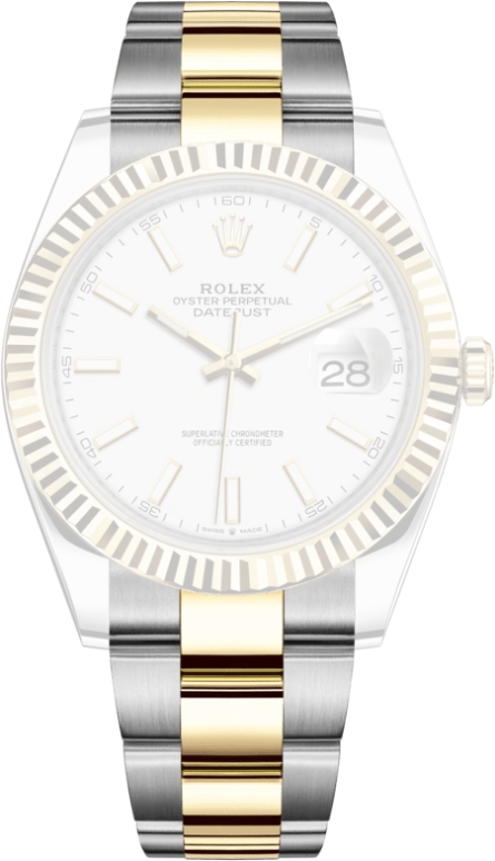 Rolex,Datejust 41 41mm,41mm,Yellow Gold,Stainless Steel,White,Automatic,Day,70hours,126333,126333-0015