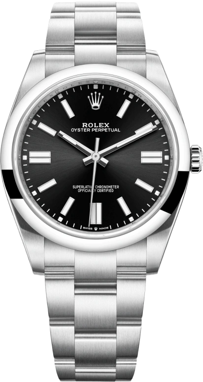 Rolex,Oyster Perpetual 41mm,41mm,Stainless Steel,Black,Automatic,70hours,In-house Caliber,124300,124300-0002