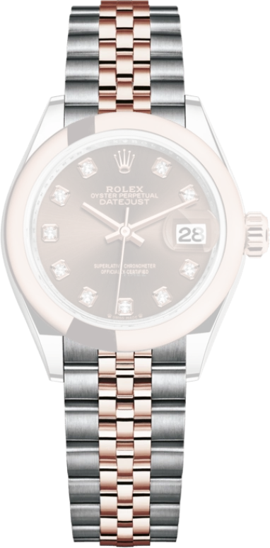 Rolex,Lady-Datejust 28mm,28mm,Oystersteel,Everose Gold,Brown,Automatic,Day,55hours,279161,279161-0011