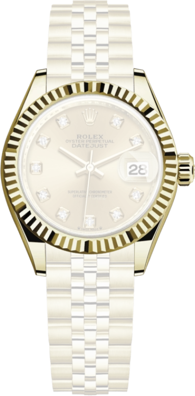 Rolex,Lady-Datejust 28mm,28mm,Yellow Gold,Champagne,Automatic,Day,55hours,279178,279178-0024