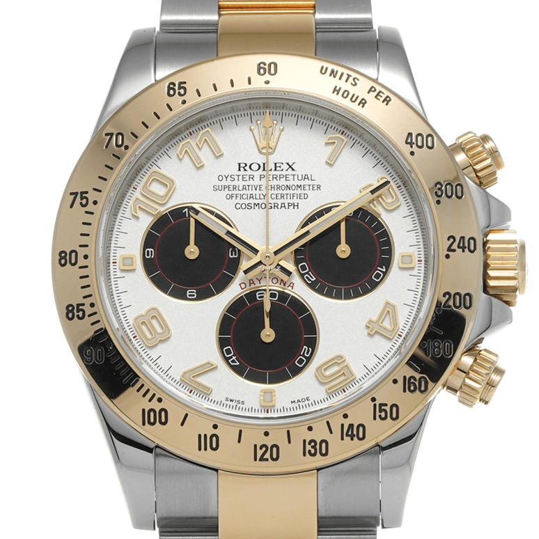 Rolex,Daytona 40mm,40mm,Stainless Steel,Yellow Gold,White,Black,Automatic,Chronograph,72hours,116523 Ivory