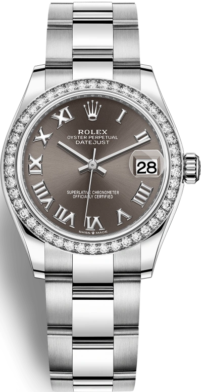 Rolex,Datejust 31 31mm,31mm,White Gold,Stainless Steel,Grey,Automatic,Day,55hours,278384RBR,278384RBR-0025