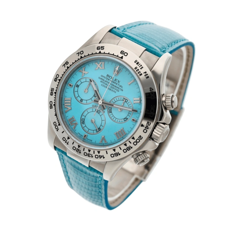Rolex,Daytona 40mm,40mm,White Gold,Sky Blue,Blue,Automatic,Chronograph,72hours,116519 Turquoise