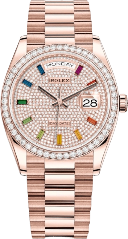 Rolex,Day-Date 36 36mm,36mm,Rose Gold,Automatic,Date,Day,128345RBR,128345RBR-0042