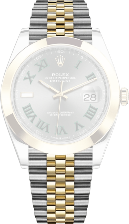 Rolex,Datejust 41 41mm,41mm,Yellow Gold,Stainless Steel,Grey,Automatic,Day,70hours,126303,126303-0020