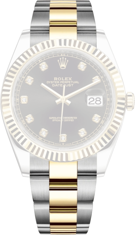 Rolex,Datejust 41 41mm,41mm,Yellow Gold,Stainless Steel,Black,Automatic,Day,70hours,126333,126333-0005