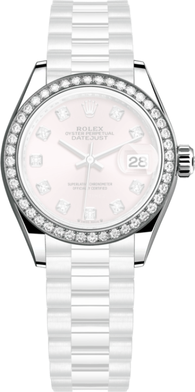 Rolex,Lady-Datejust 28mm,28mm,White Gold,Pink,Automatic,Day,55hours,279139RBR,279139RBR-0005