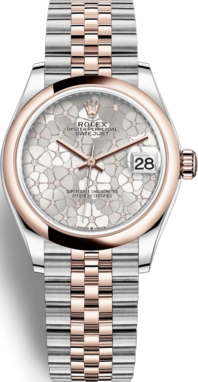 Rolex,Datejust 31 31mm,31mm,Rose Gold,Stainless Steel,Silver,Automatic,Day,55hours,278241,278241-0032