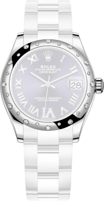 Rolex,Datejust 31 31mm,31mm,White Gold,Stainless Steel,Purple,Automatic,Day,55hours,278344RBR,278344RBR-0027