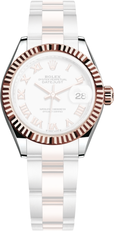 Rolex,Lady-Datejust 28mm,28mm,Everose Gold,Oystersteel,White,Automatic,Day,55hours,279171,279171-0022