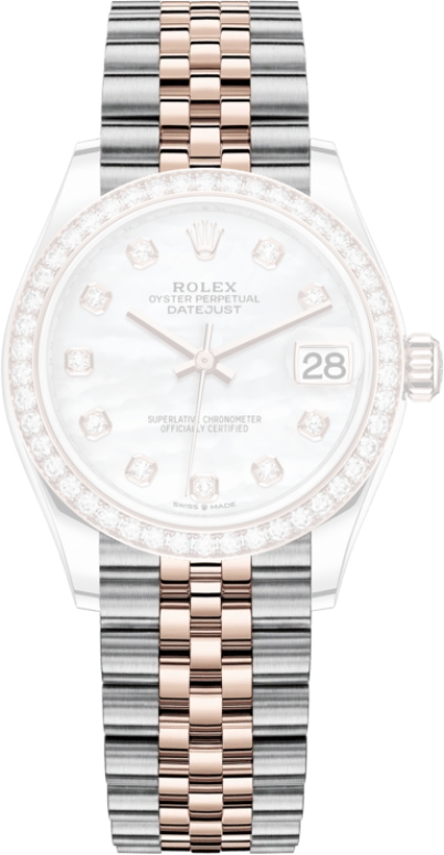 Rolex,Datejust 31 31mm,31mm,Rose Gold,Stainless Steel,White,Automatic,Day,55hours,278381RBR,278381RBR-0026