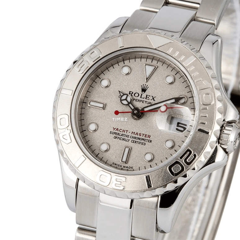 Rolex,Yacht-Master 29mm,29mm,Stainless Steel,Platinum,Silver,Automatic,Day,48hours,169622