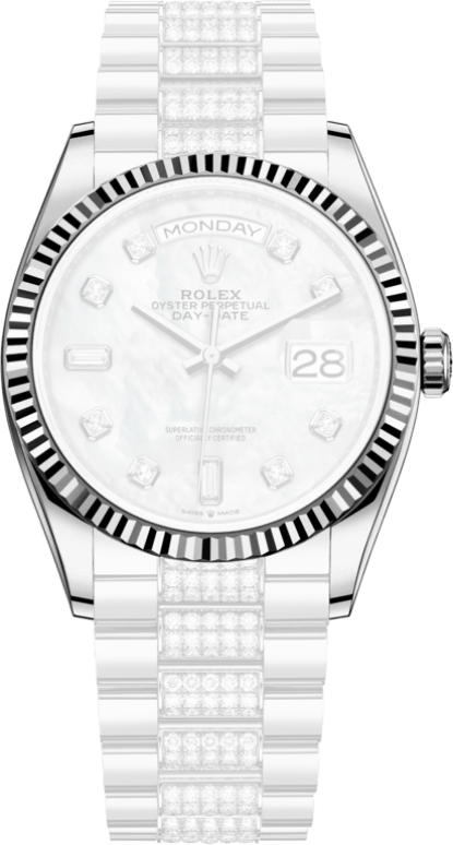 Rolex,Day-Date 36 36mm,36mm,White Gold,White,Automatic,Date,Day,128239,128239-0026