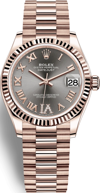 Rolex,Datejust 31 31mm,31mm,Rose Gold,Grey,Automatic,Day,55hours,278275,278275-0033