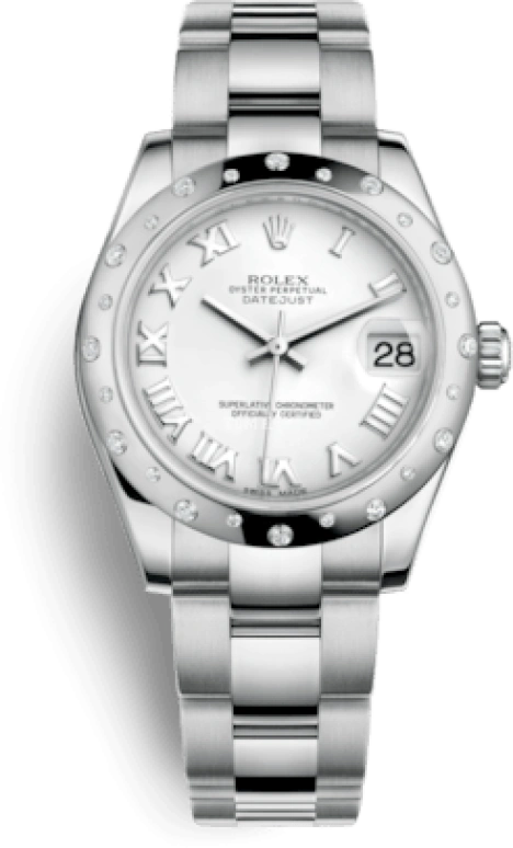 Rolex,Datejust 31 31mm,31mm,White Gold,Stainless Steel,White,Automatic,Day,48hours,178344,178344-0028