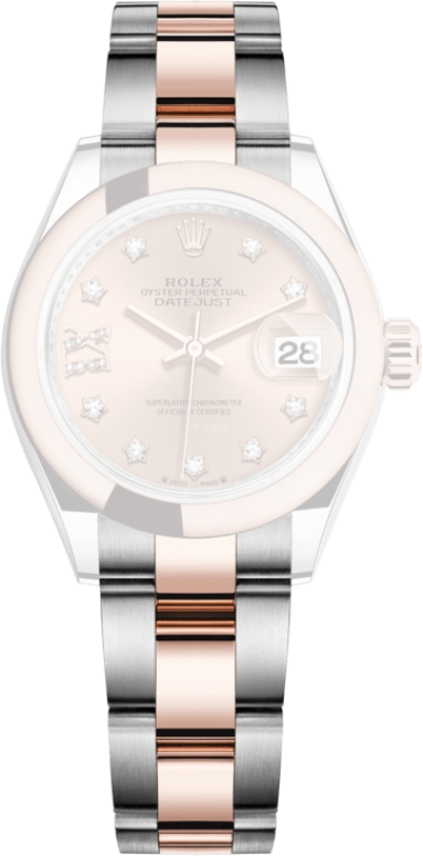 Rolex,Lady-Datejust 28mm,28mm,Rose Gold,Oystersteel,Pink,Rose Gold,Automatic,Day,55hours,279161,279161-0028