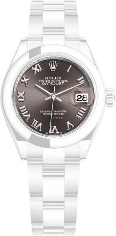 Rolex,Lady-Datejust 28mm,28mm,Oystersteel,Grey,Automatic,Day,55hours,279160,279160-0012