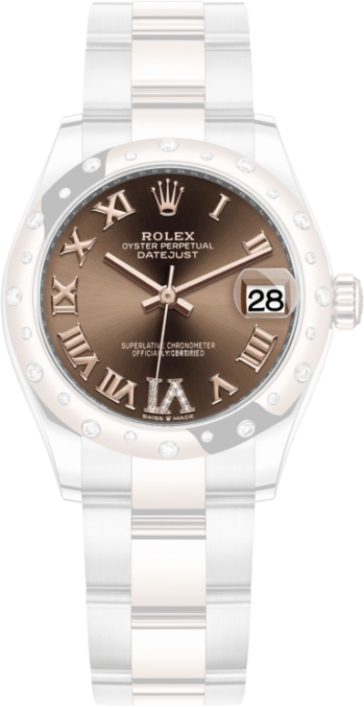 Rolex,Datejust 31 31mm,31mm,Rose Gold,Stainless Steel,Brown,Automatic,Day,55hours,278341RBR,278341RBR-0003