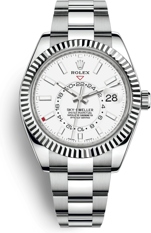 Rolex,Sky-Dweller 42mm,42mm,White Gold,Stainless Steel,White,Automatic,Annual Calendar,Month,Day,Dule Time,72hours,In-house Caliber,326934,326934-0001