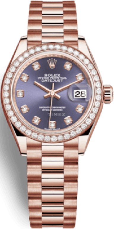 Rolex,Lady-Datejust 28mm,28mm,Rose Gold,Purple,Automatic,Day,55hours,279135RBR,279135RBR-0020