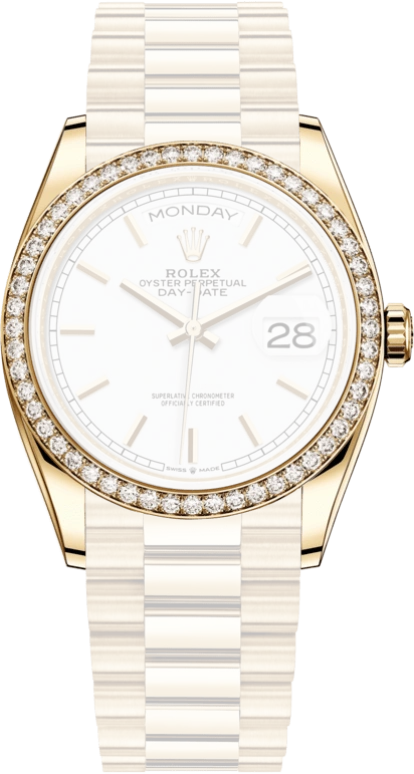 Rolex,Day-Date 36 36mm,36mm,Yellow Gold,White,Automatic,Date,Day,128348RBR,128348RBR-0047