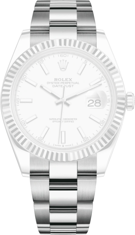 Rolex,Datejust 41 41mm,41mm,White Gold,Stainless Steel,White,Automatic,Day,70hours,126334,126334-0009