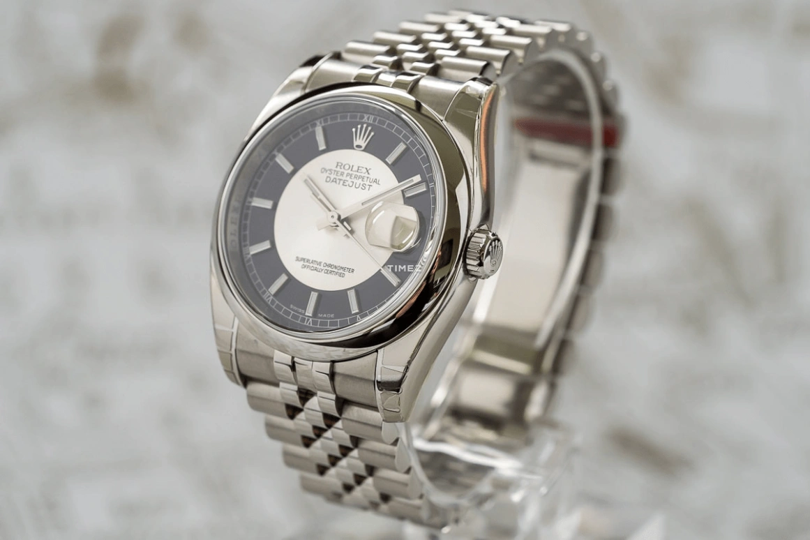Rolex,Datejust 36 36mm,36mm,Stainless Steel,Black,Silver,Automatic,Day,48hours,116200 Black Tuxedo Jubilee