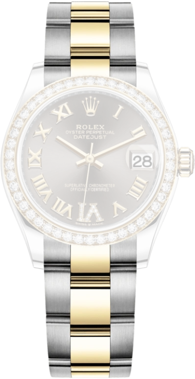 Rolex,Datejust 31 31mm,31mm,Yellow Gold,Stainless Steel,Grey,Automatic,Day,55hours,278383RBR,278383RBR-0017