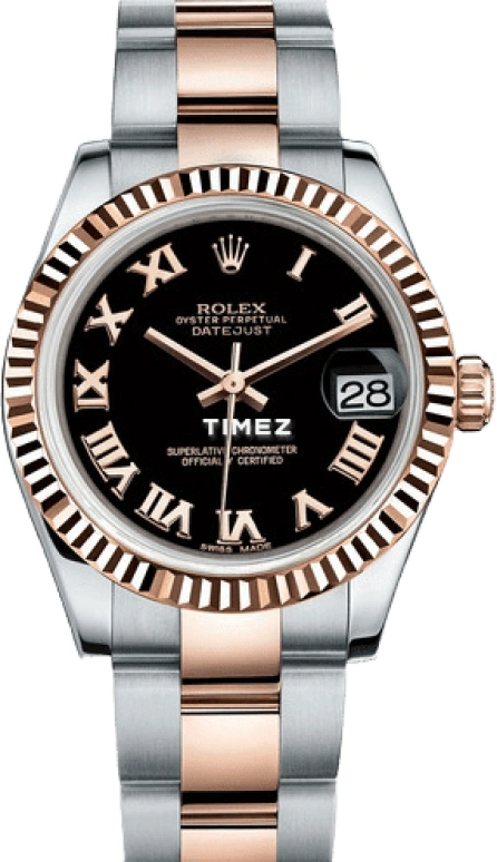 Rolex,Datejust 36 31mm,31mm,Oystersteel,Stainless Steel,Rose Gold,Black,Automatic,Day,48hours,178271,178271-0069