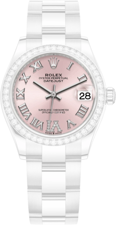 Rolex,Datejust 31 31mm,31mm,White Gold,Stainless Steel,Pink,Automatic,Day,55hours,278384RBR,278384RBR-0027
