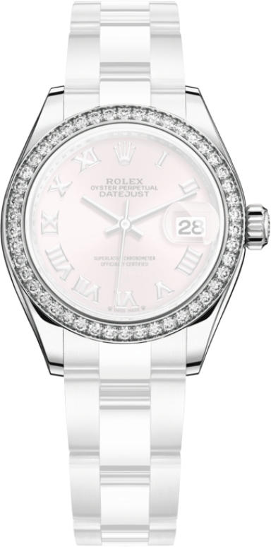 Rolex,Lady-Datejust 28mm,28mm,White Gold,Oystersteel,Pink,Automatic,Day,55hours,279384RBR,279384RBR-0006