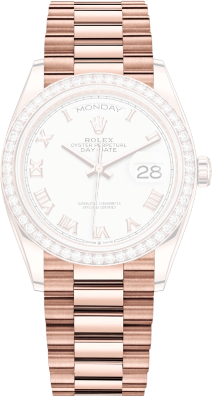 Rolex,Day-Date 36 36mm,36mm,Everose Gold,White,Automatic,Day,70hours,128345RBR,128345RBR-0054