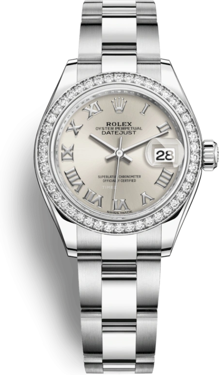 Rolex,Lady-Datejust 28mm,28mm,White Gold,Oystersteel,Silver,Automatic,Day,55hours,279384RBR,279384RBR-0010