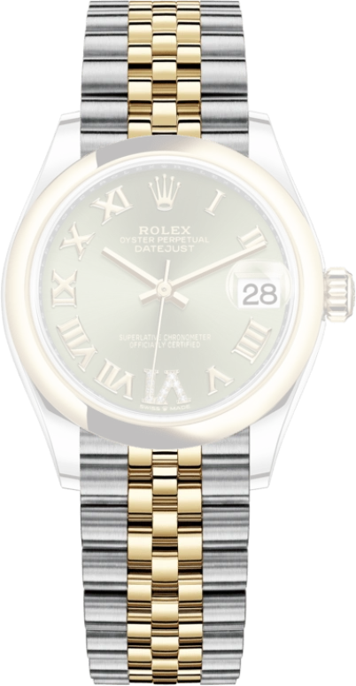 Rolex,Datejust 31 31mm,31mm,Yellow Gold,Stainless Steel,Green,Automatic,Day,55hours,278243,278243-0016