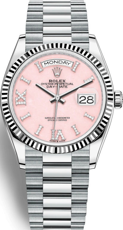 Rolex,Day-Date 36 36mm,36mm,Platinum,Pink,Automatic,Date,Day,128236,128236-0006