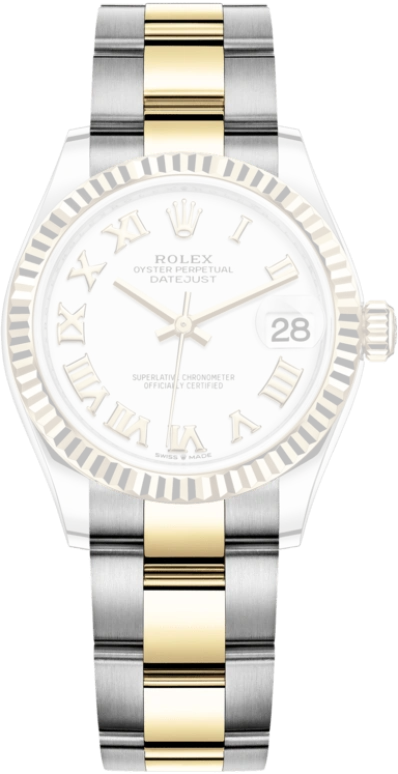 Rolex,Datejust 31 31mm,31mm,Yellow Gold,Stainless Steel,White,Automatic,Day,55hours,278273,278273-0001