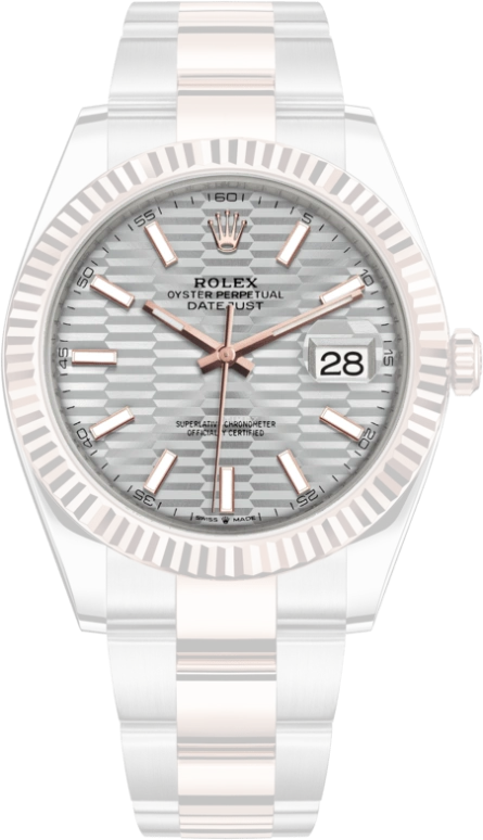Rolex,Datejust 41 41mm,41mm,Rose Gold,Stainless Steel,Silver,Automatic,Day,70hours,126331,126331-0017