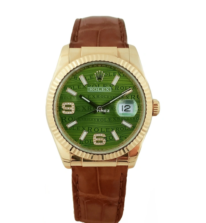 Rolex,Datejust 36 36mm,36mm,Yellow Gold,Green,Automatic,Day,48hours,116138