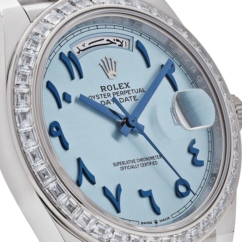 Rolex,Day-Date 36 40mm,40mm,Platinum,Silver,Automatic,Date,Day,Patrick Mahomes,Tom Terrific,Tom Brady,Comeback,228396TBR,228396TBR-0016