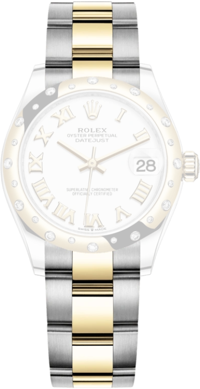 Rolex,Datejust 31 31mm,31mm,Yellow Gold,Stainless Steel,White,Automatic,Day,55hours,278343RBR,278343RBR-0001