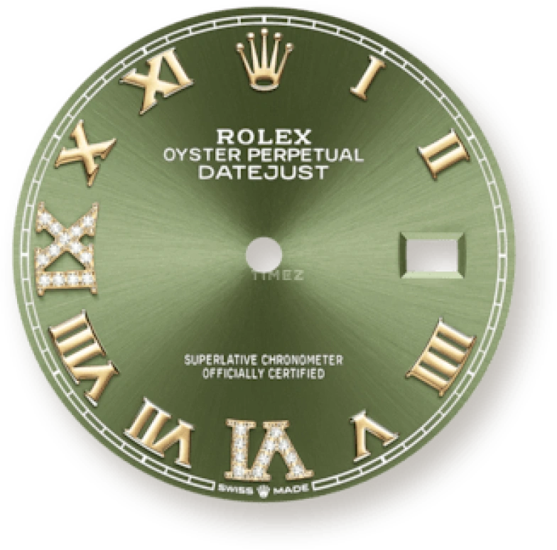 Rolex,Datejust 36 36mm,36mm,Yellow Gold,Stainless Steel,Green,Automatic,Day,70hours,126283RBR,126283RBR-0011