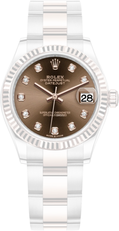 Rolex,Datejust 31 31mm,31mm,Rose Gold,Stainless Steel,Brown,Automatic,Day,55hours,278271,278271-0027