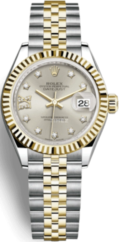 Rolex,Lady-Datejust 28mm,28mm,Yellow Gold,Oystersteel,Silver,Automatic,Day,55hours,279173,279173-0003